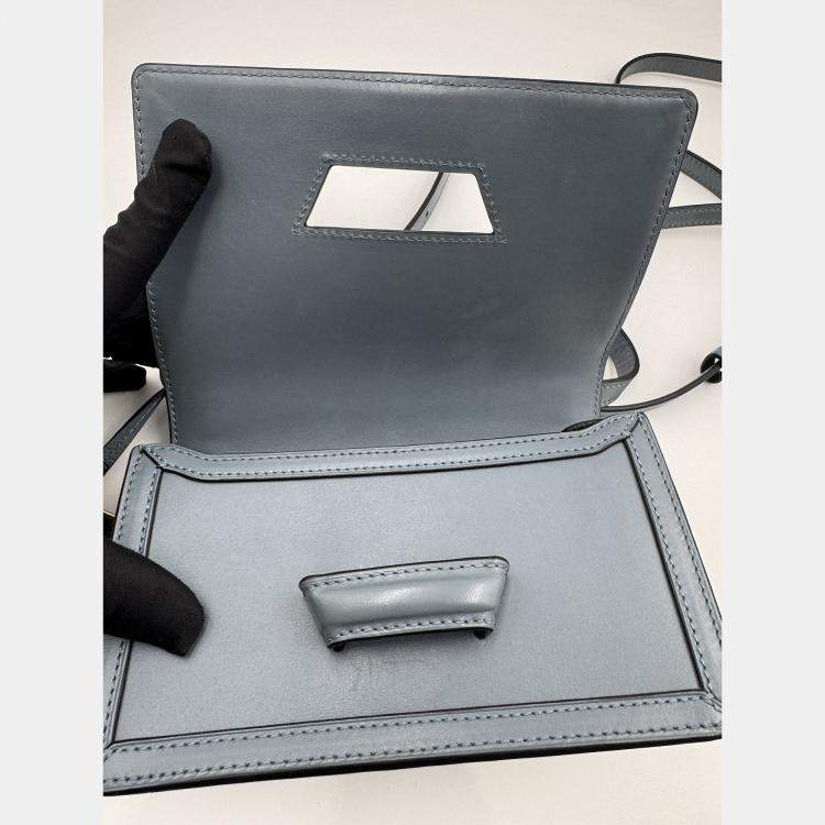 Pre Owned LOEWE Barcelona blue calf leather crossbody bag