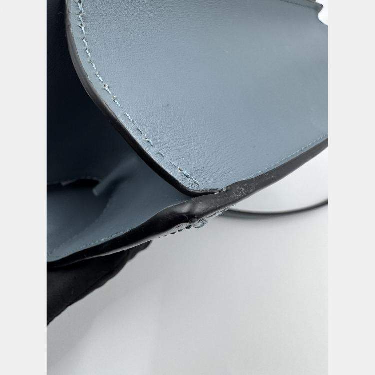 Pre Owned LOEWE Barcelona blue calf leather crossbody bag