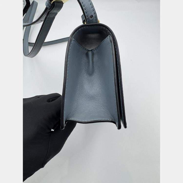 Pre Owned LOEWE Barcelona blue calf leather crossbody bag