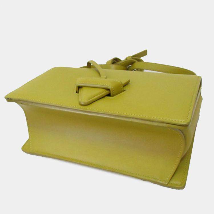 Pre Owned Loewe Yellow Small Leather Barcelona Crossbody