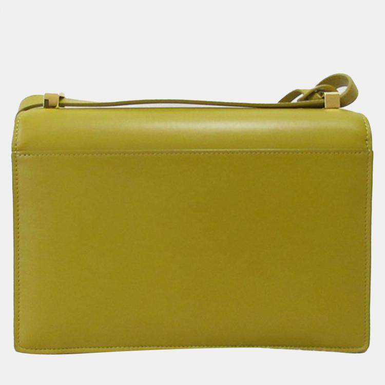 Pre Owned Loewe Yellow Small Leather Barcelona Crossbody