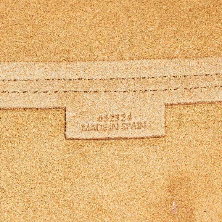 Pre Owned Loewe Brown Medium Shiny Calfskin Puzzle Fold Tote
