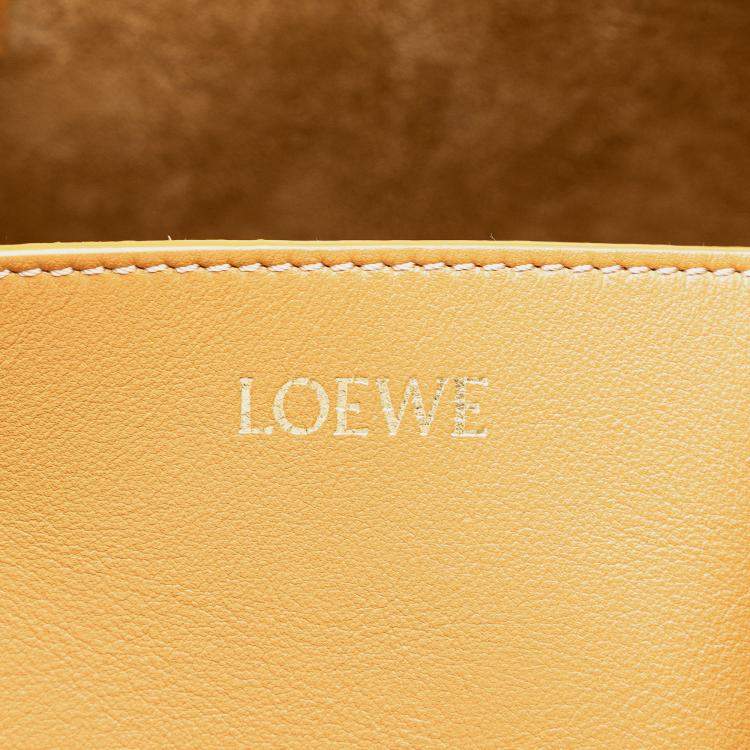 Pre Owned Loewe Brown Medium Shiny Calfskin Puzzle Fold Tote