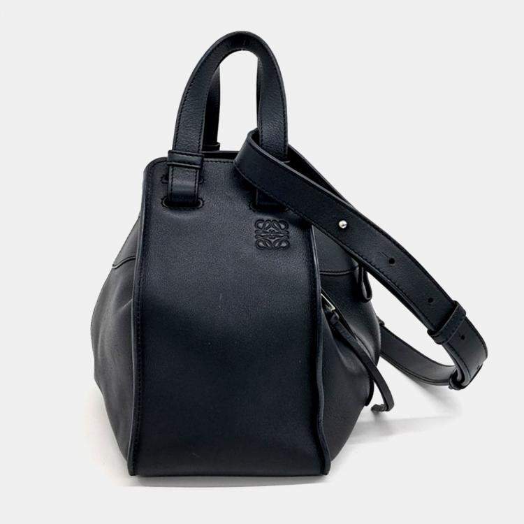 Pre Owned Loewe Black Leather Hammock Bag Medium