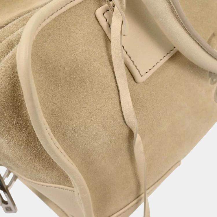 Pre Owned Loewe Beige Suede Amazona 28 Handbag