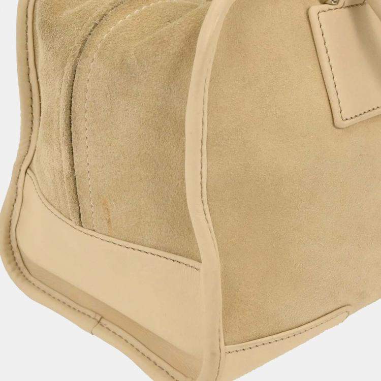 Pre Owned Loewe Beige Suede Amazona 28 Handbag