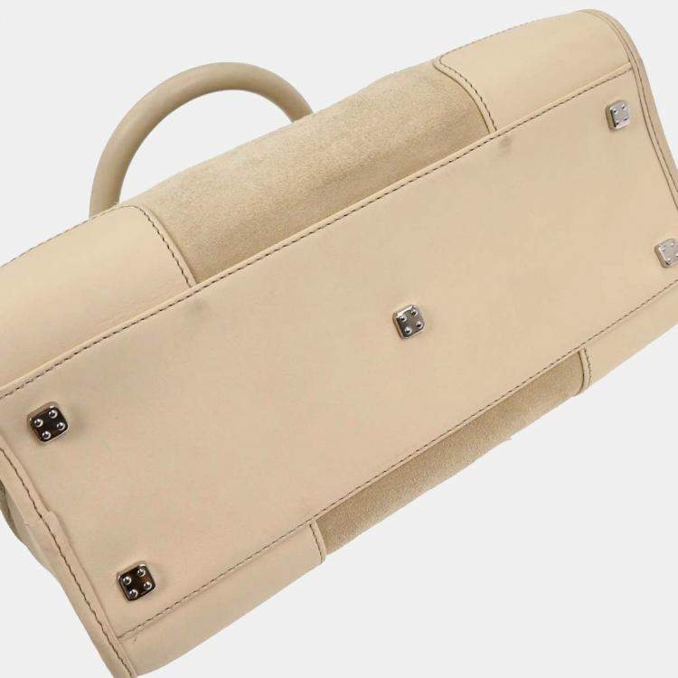 Pre Owned Loewe Beige Suede Amazona 28 Handbag