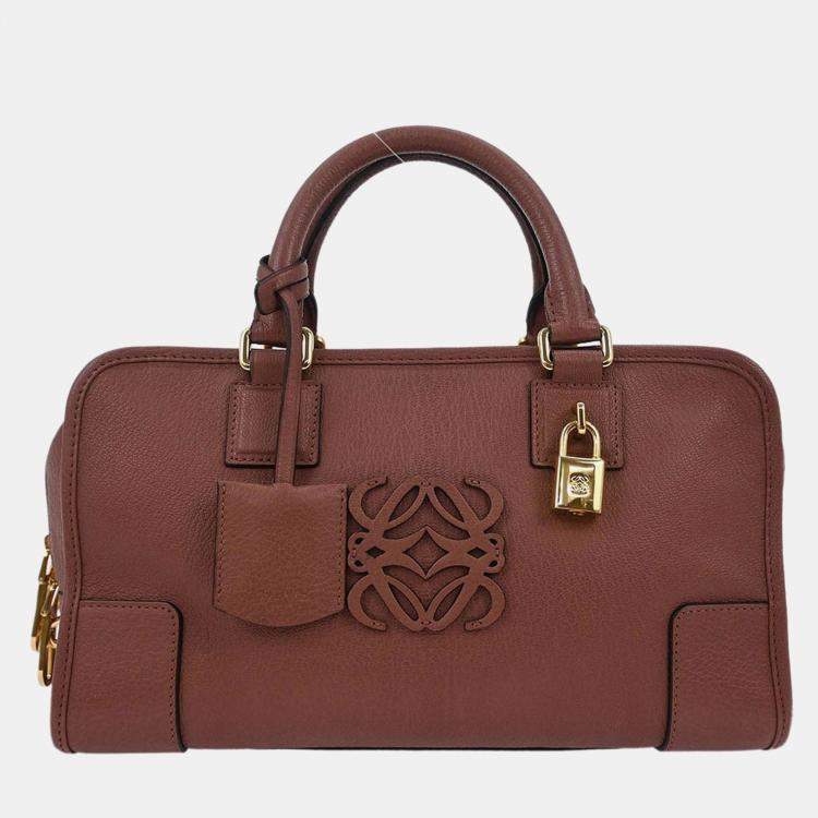 Pre Owned Loewe Brown Leather Amazona 28 Handbag