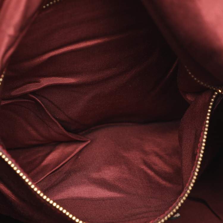 Pre Owned Loewe Olive/Burgundy Karung and Leather Anagram Shoulder Bag