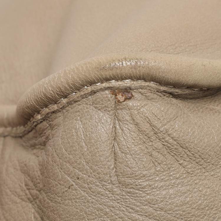 Pre Owned Loewe Olive/Burgundy Karung and Leather Anagram Shoulder Bag