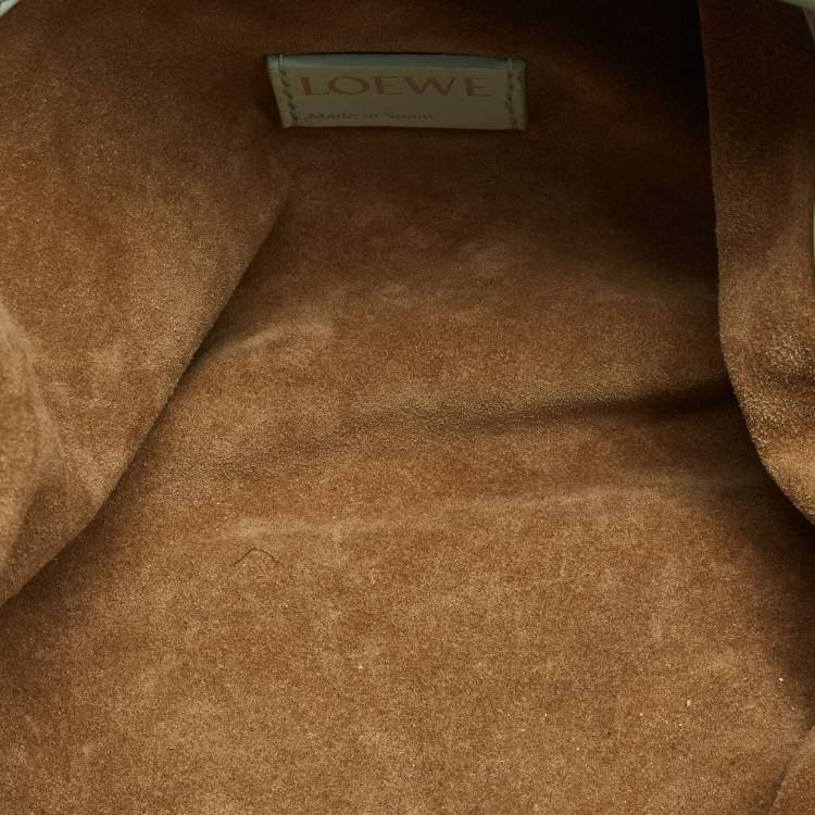 Pre Owned Loewe Mint Green Leather Medium Flamenco Bag