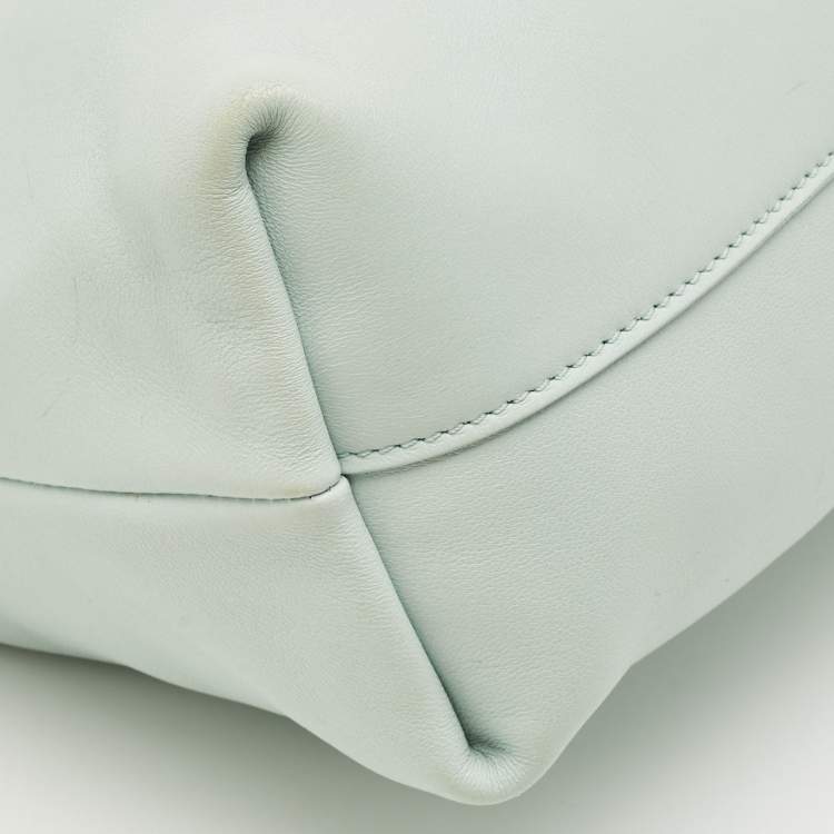 Pre Owned Loewe Mint Green Leather Medium Flamenco Bag