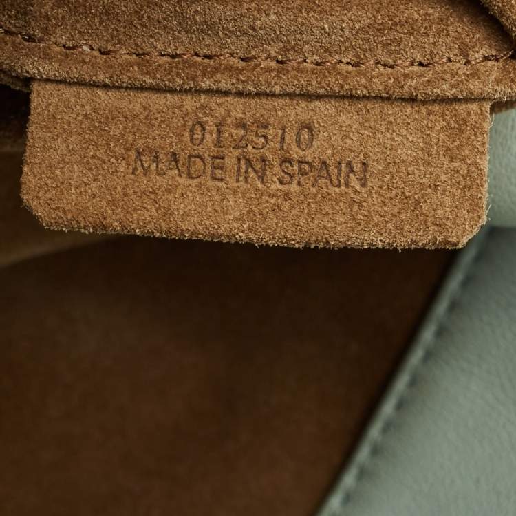 Pre Owned Loewe Mint Green Leather Medium Flamenco Bag