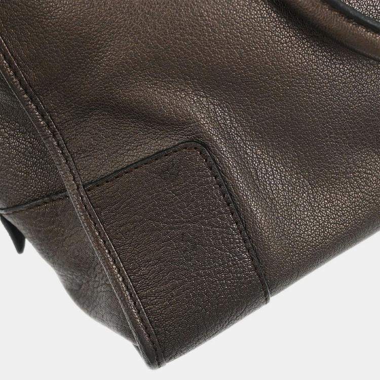 Pre Owned Loewe Metallic Brown Amazona 36 Handbag 060910