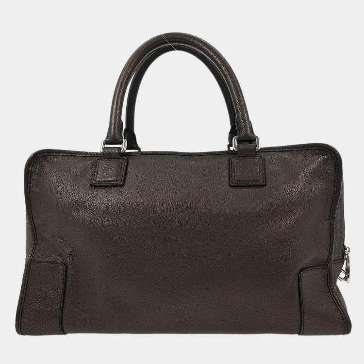 Pre Owned Loewe Metallic Brown Amazona 36 Handbag 060910