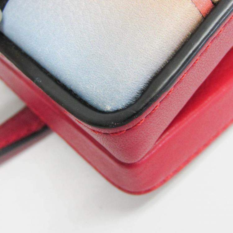 Pre Owned Loewe POSTAL Small Bag Leather Handbag Shoulder Bag Orange Red Color