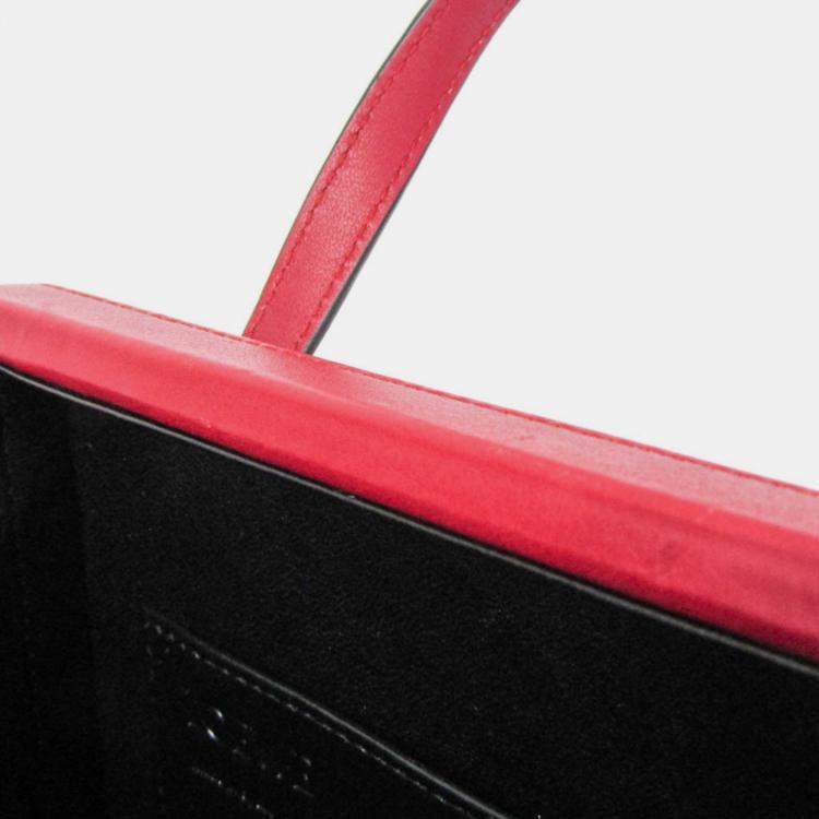 Pre Owned Loewe POSTAL Small Bag Leather Handbag Shoulder Bag Orange Red Color