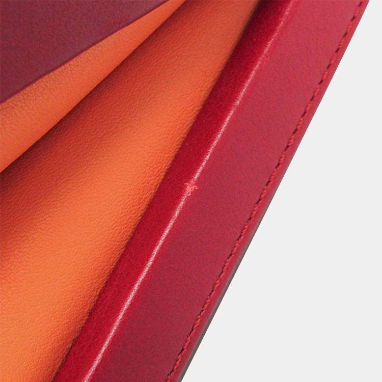 Pre Owned Loewe POSTAL Small Bag Leather Handbag Shoulder Bag Orange Red Color