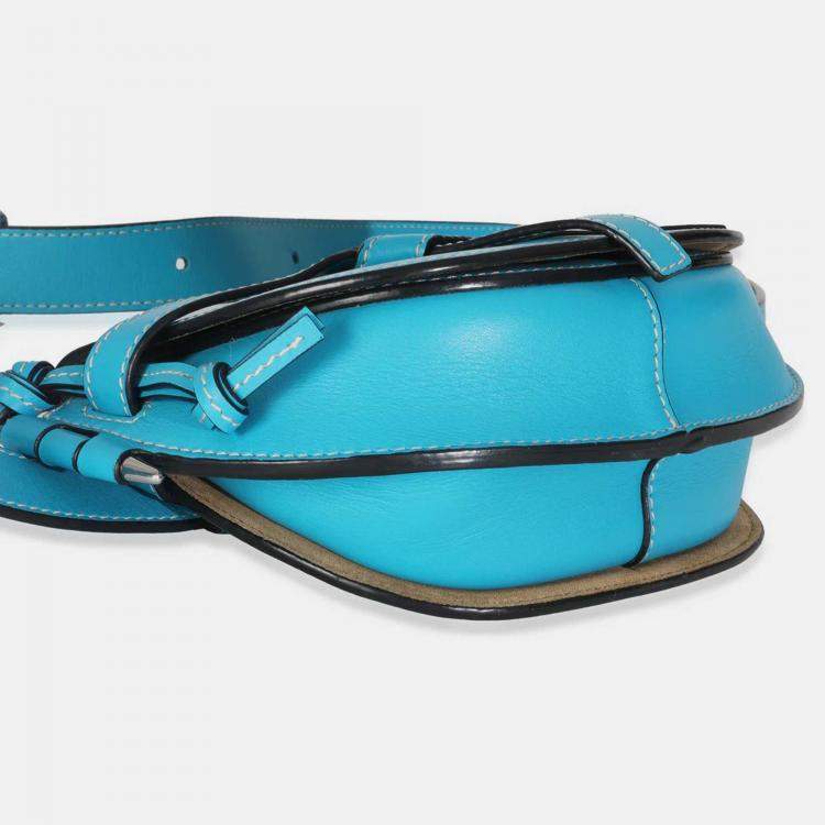 Pre Owned Loewe Blue Calfskin Mini Gate Belt Bag