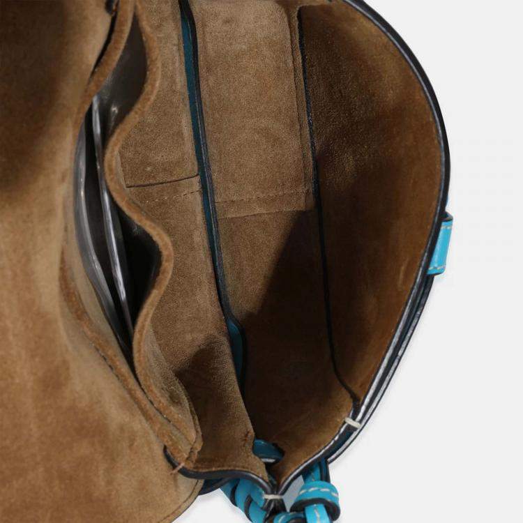 Pre Owned Loewe Blue Calfskin Mini Gate Belt Bag