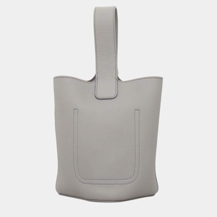 Pre Owned Mini Pebble Leather Bucket Crossbody Bag