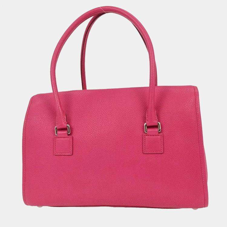 Pre Owned Loewe Pink Leather Handbag