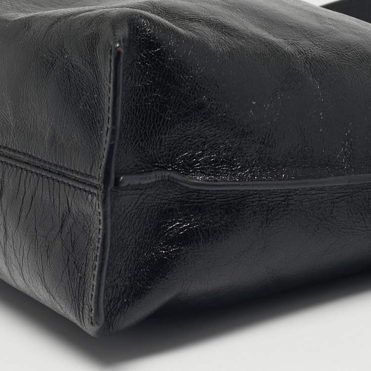 Pre Owned Loewe Black Leather Flamenco Shoulder Bag