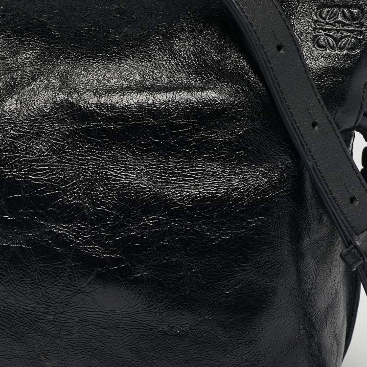 Pre Owned Loewe Black Leather Flamenco Shoulder Bag