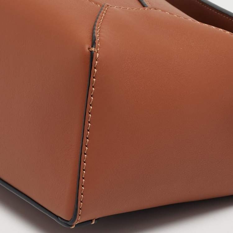 Pre Owned Loewe Brown Leather Mini Puzzle Shoulder Bag