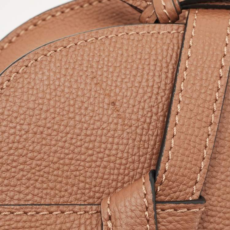 Pre Owned Loewe Brown Leather Mini Gate Dual Shoulder Bag