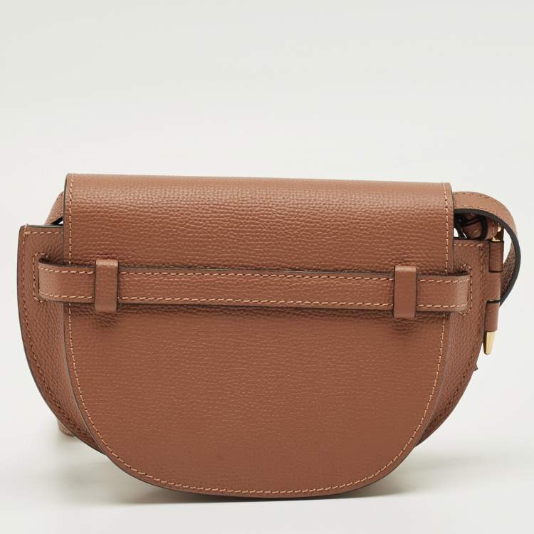 Pre Owned Loewe Brown Leather Mini Gate Dual Shoulder Bag