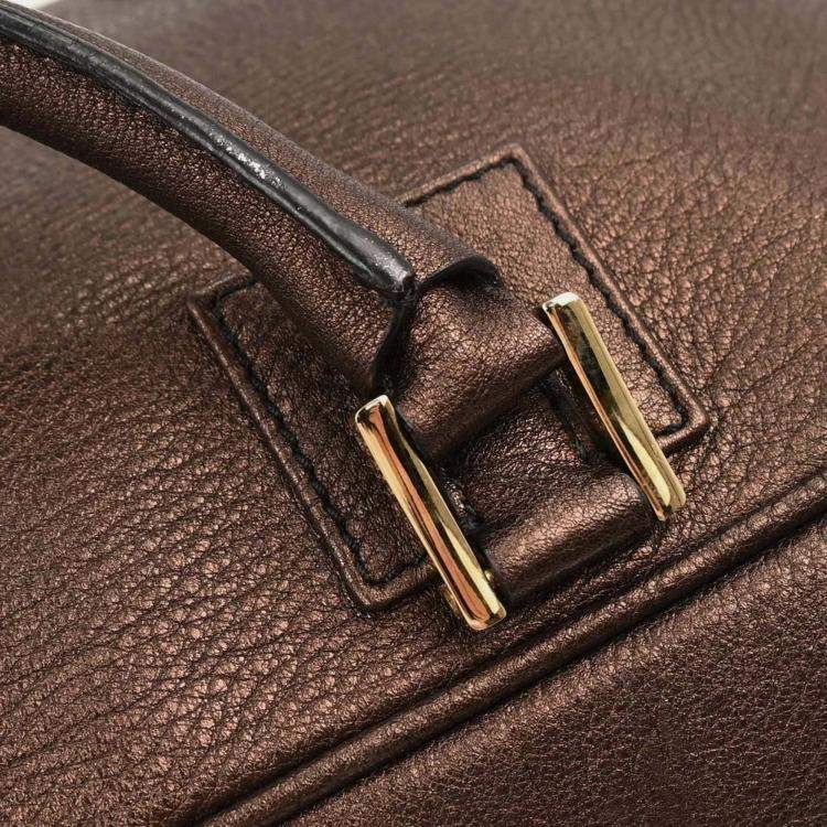 Pre Owned Loewe Bronze Leather Amazona 36 Handbag