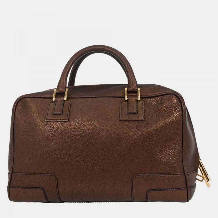 Pre Owned Loewe Bronze Leather Amazona 36 Handbag