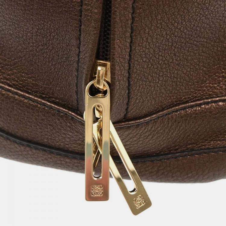 Pre Owned Loewe Bronze Leather Amazona 36 Handbag