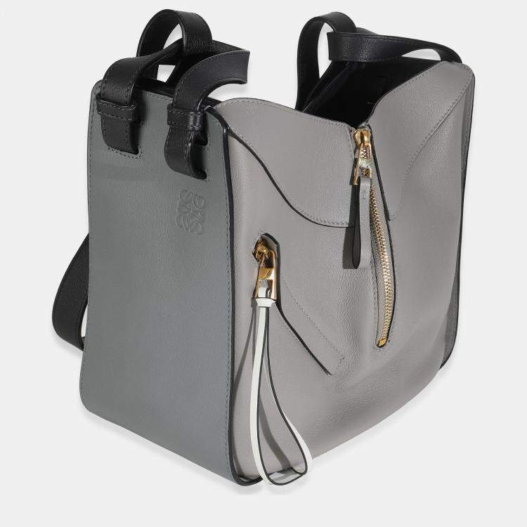 مملوكة مسبقًا Loewe Grey Black Calfskin Medium Hammock Shoulder Bag