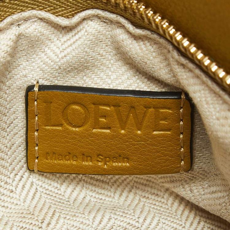 Pre Owned Loewe Tri Color Leather Small Puzzle Top Handle Bag