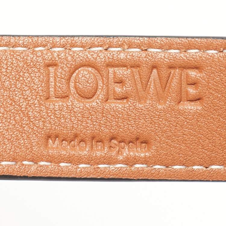 Pre Owned Loewe Tan/Natural Palm Leaf and Leather Medium Basket Tote