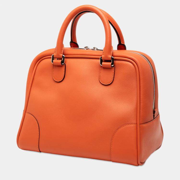 Pre Owned Loewe Orange Medium Leather Amazona 75 Satchel