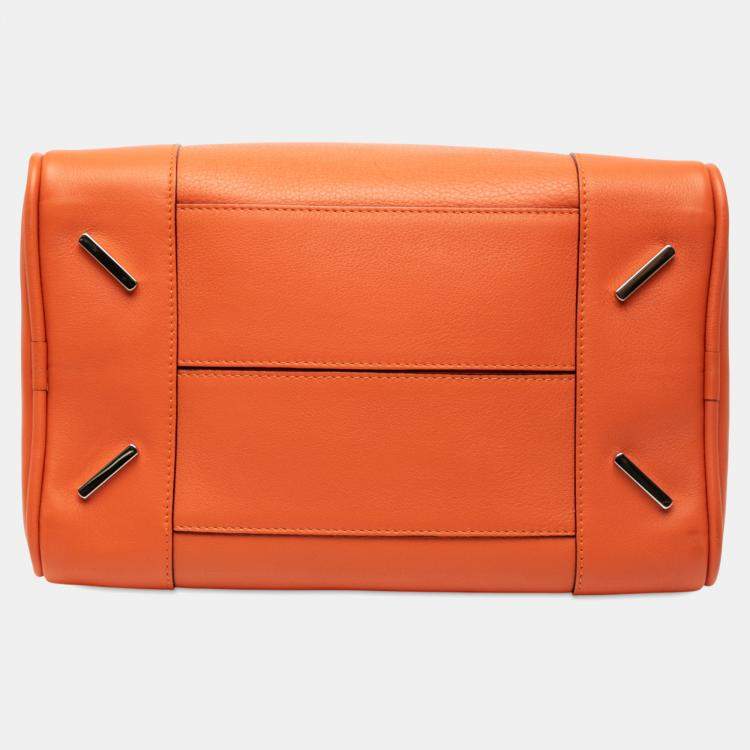 Pre Owned Loewe Orange Medium Leather Amazona 75 Satchel