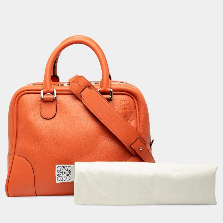 Pre Owned Loewe Orange Medium Leather Amazona 75 Satchel