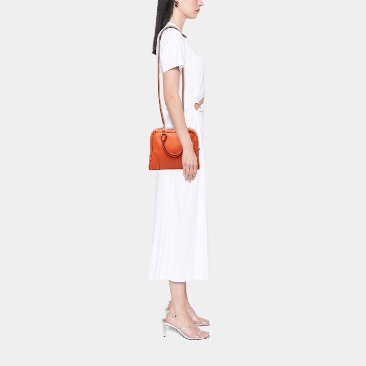 Pre Owned Loewe Orange Medium Leather Amazona 75 Satchel