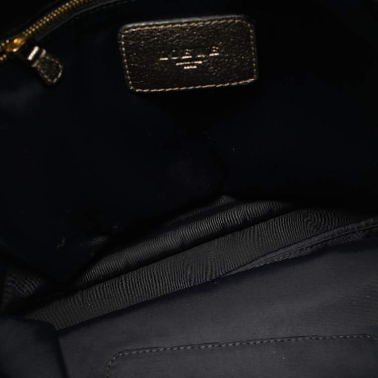 Pre Owned Loewe Metallic Leather Anagram Maia Flap Top Handle Bag