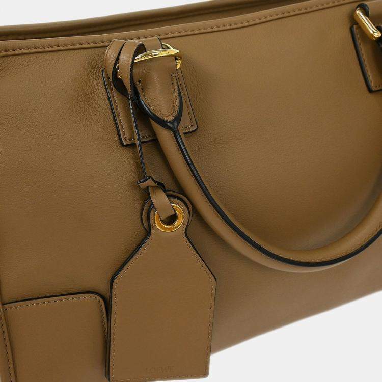 Pre Owned Loewe Brown Leather Amazona 36 2way Handbag