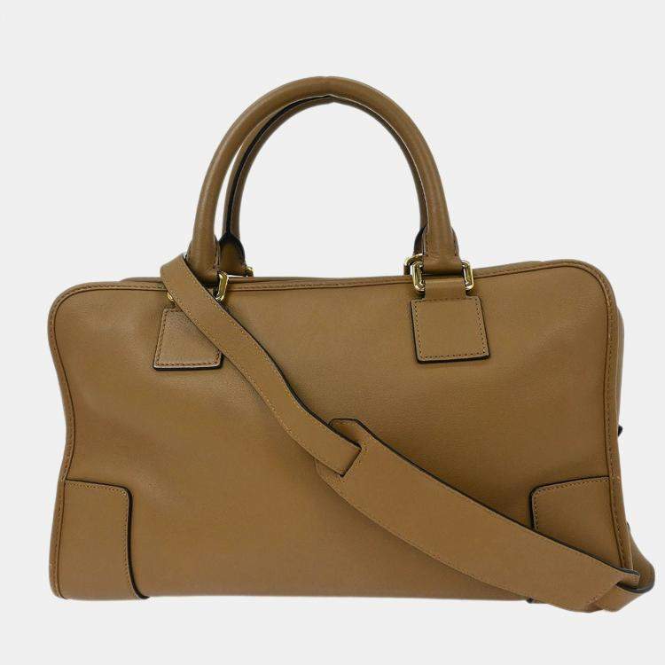 Pre Owned Loewe Brown Leather Amazona 36 2way Handbag