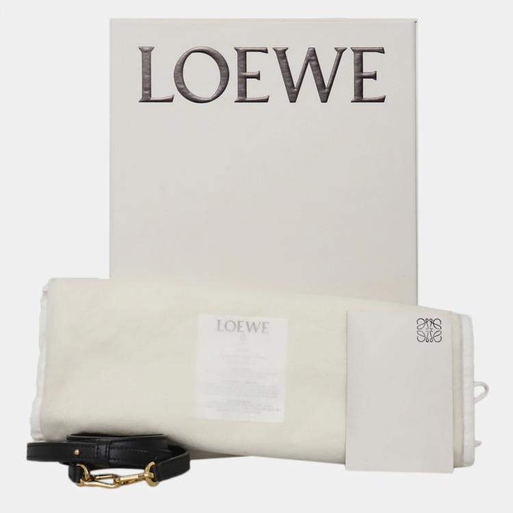 Pre Owned Loewe Black Calf Leather, Suede Mini Flamenco Knot Clutch
