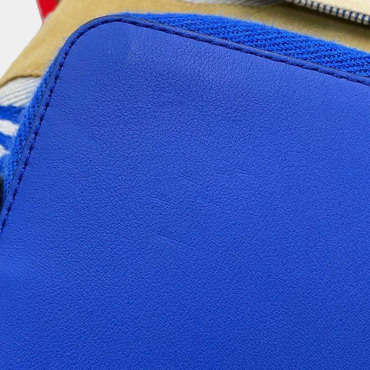 Pre Owned Loewe Goya Anagram Backpack Blue/White/Brown Canvas Leather