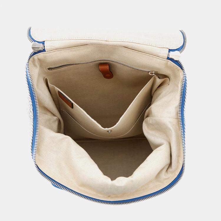 Pre Owned Loewe Goya Anagram Backpack Blue/White/Brown Canvas Leather