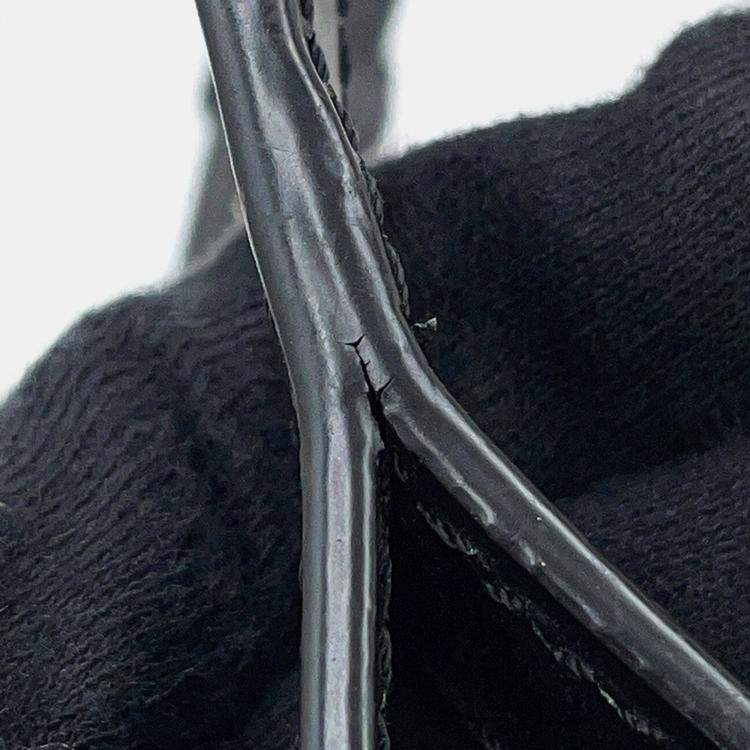 Pre Owned Loewe Paula Ibiza Balloon Shoulder White/Black Canvas Leather Size Small