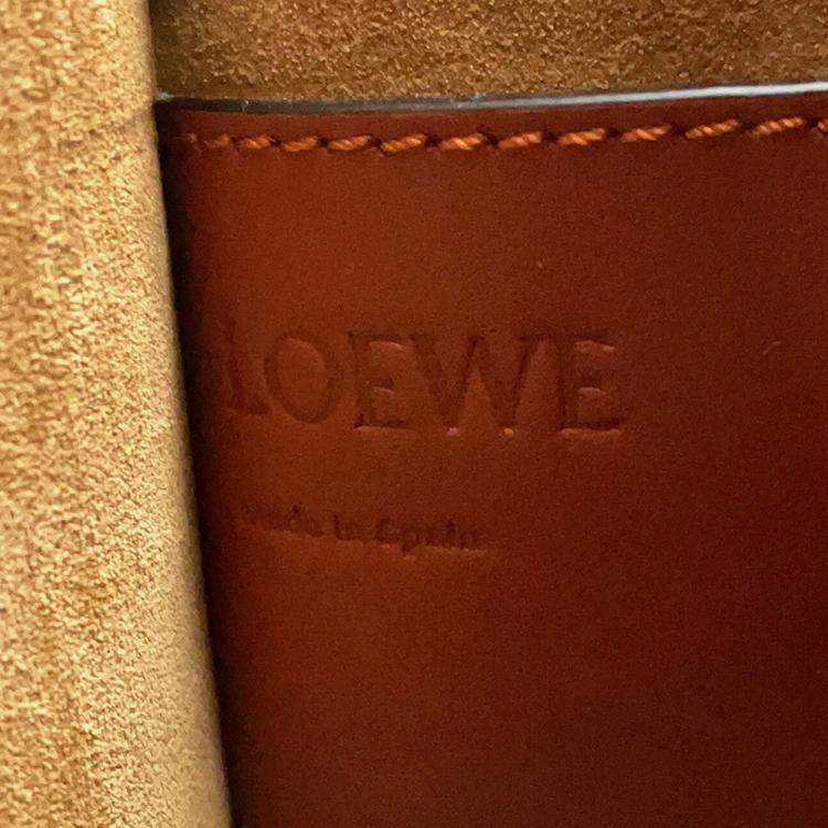 Pre Owned Loewe Gate Bucket Anagram Logo 2-Way Brown Calf Leather