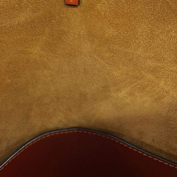 Pre Owned Loewe Gate Bucket Anagram Logo 2-Way Brown Calf Leather